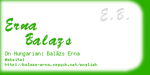 erna balazs business card
